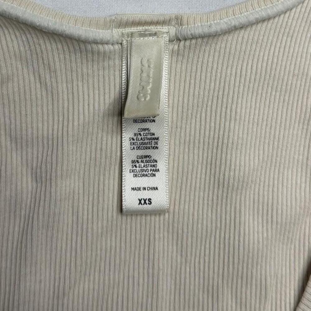 Skims Cream cotton ribbed tank top size XXS square neck - Picture 4 of 4